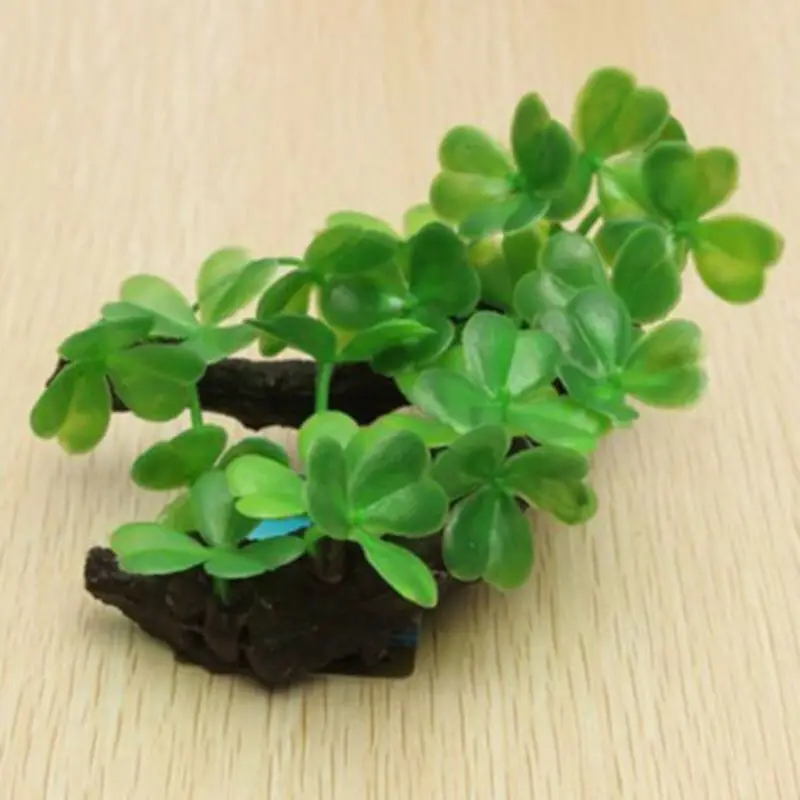 Plastic Artificial Turtle Tree - Planted Aquarium With Driftwood ulasan dan harga