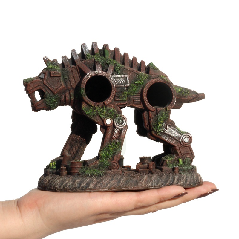 Ornament Resin Robotic Dog Aqu - Planted Aquarium With Driftwood ulasan dan harga