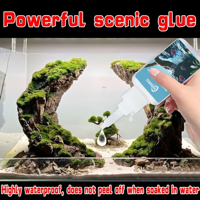 Aquarium Landscape Glue, Quick - Planted Aquarium With Driftwood ulasan dan harga
