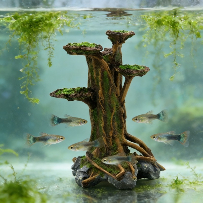 Artificial Moss Tree Driftwood - Planted Aquarium With Driftwood ulasan dan harga
